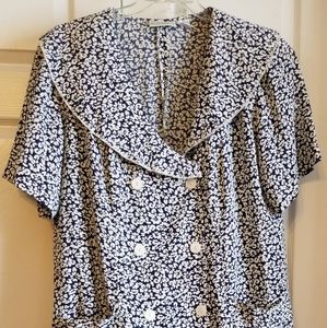 Liz Claiborne dress, Size 16, Navy and cream